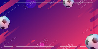 紫色渐变形状足球运动边框展板背景
